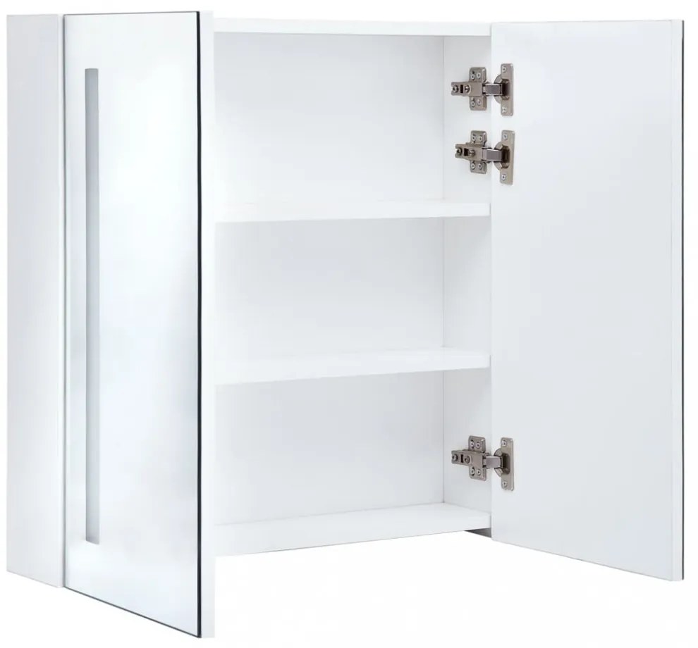 tükrös fürdőszobaszekrény LED világítással 62 x 14 x 62 cm