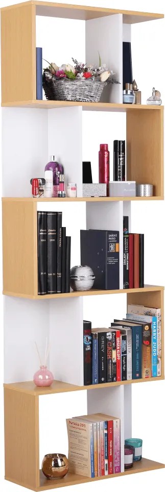 Könyvespolc, tűnyalábos fenyő/fehér, ERDEM NEW TYP 3