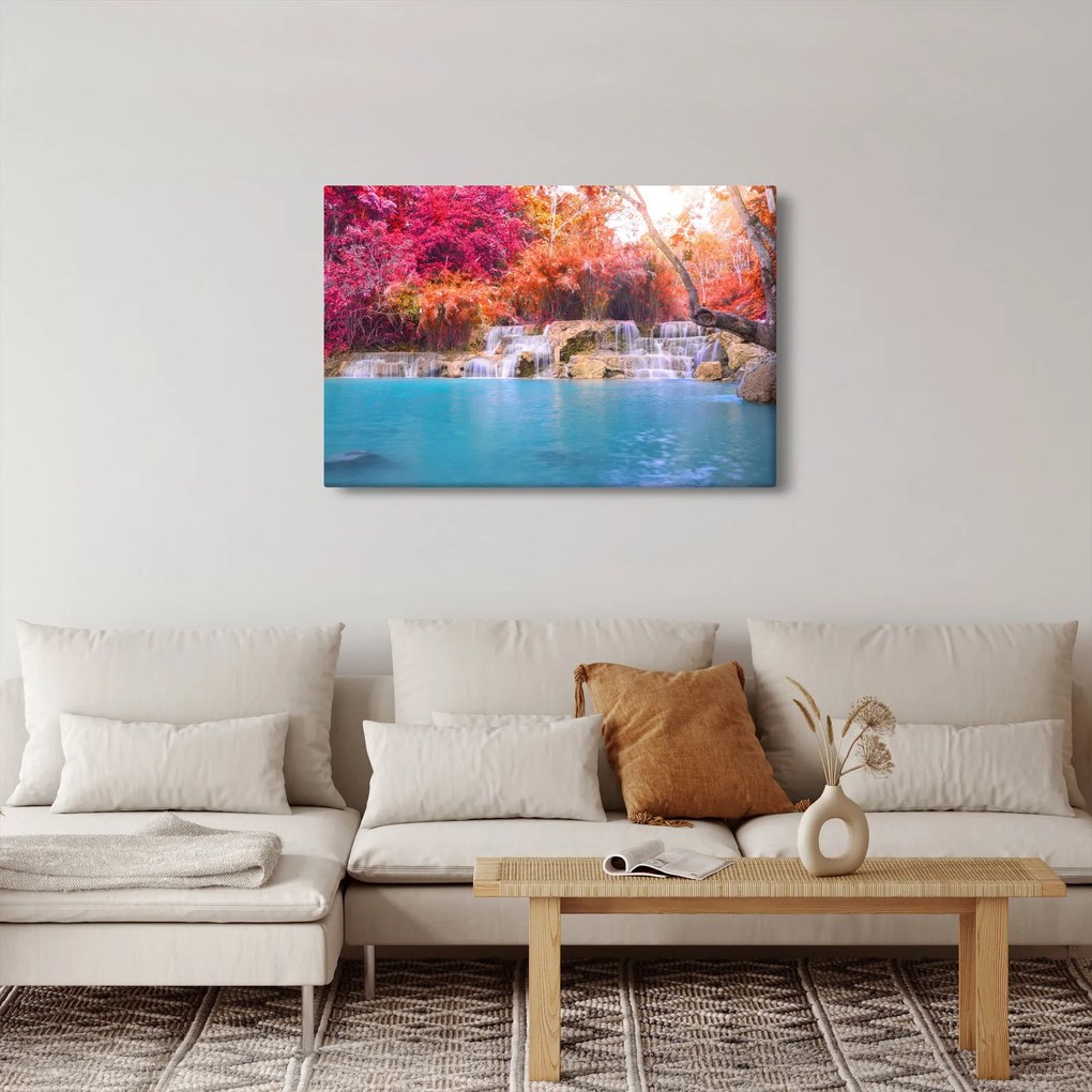 Türkiz lagúna, Laosz, Tat Kuang Si képe (90x60 cm)