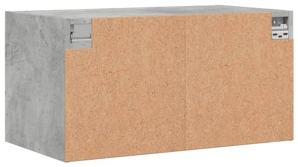 2 db betonszürke faliszekrény üvegajtókkal 68,5 x 37 x 35 cm