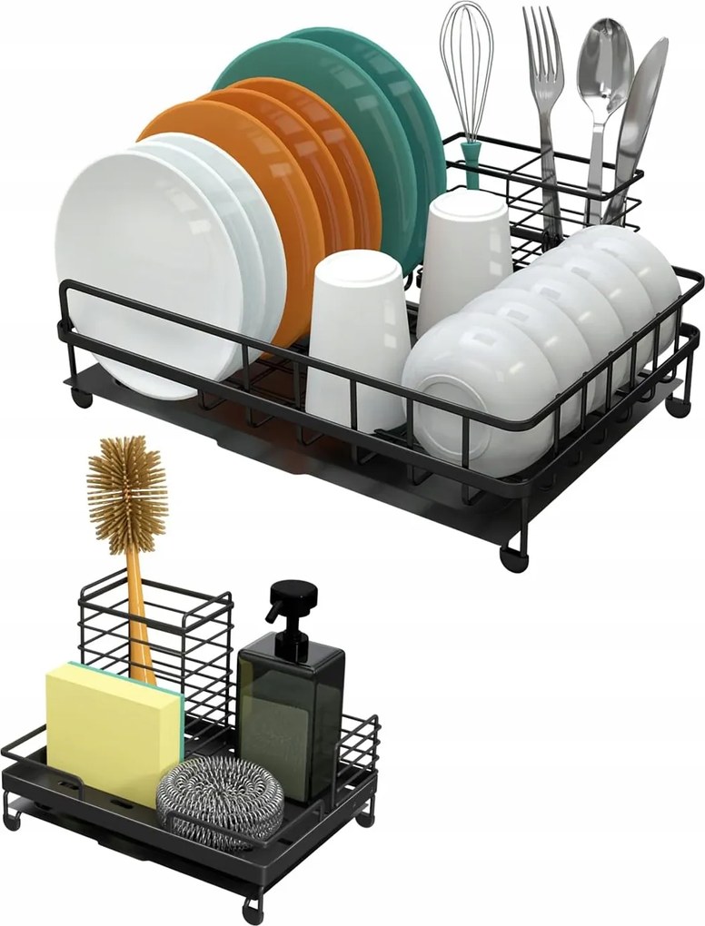 Csepegtető Edény 2 Az 1-BEN Szárító És Szivacstartó, Folyadék Fekete