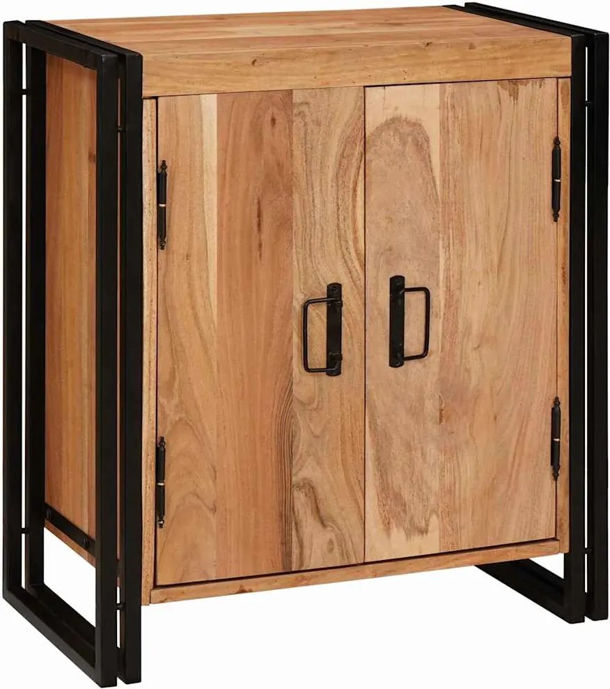 vidaXL Éjjeliszekrény Barna 66 x 35 x 76 cm tömör akácfa