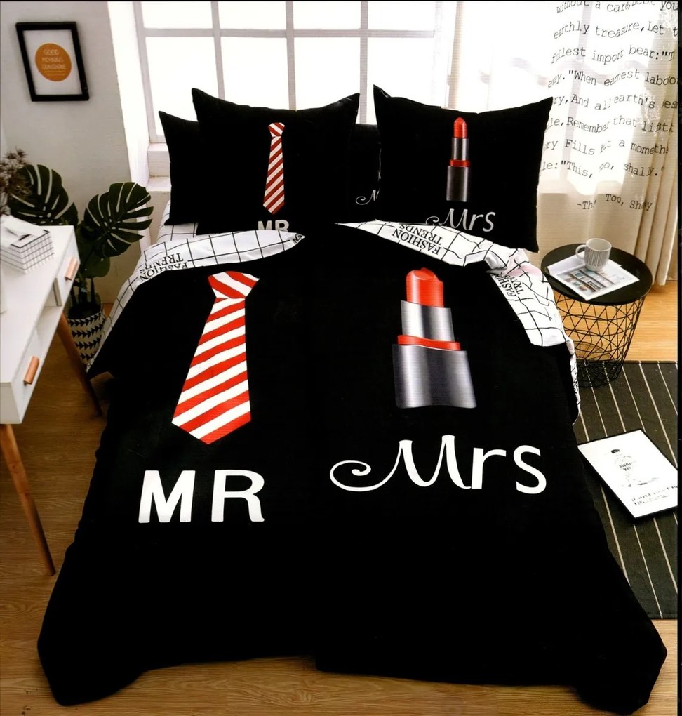 MR-MRS FEKETE FEKETE fotó ágynemű 140x200 cm 6 szett csomag Ágynemű mérete: 140x200 cm, A csomag tartalma: 6 Készletcsomagolás