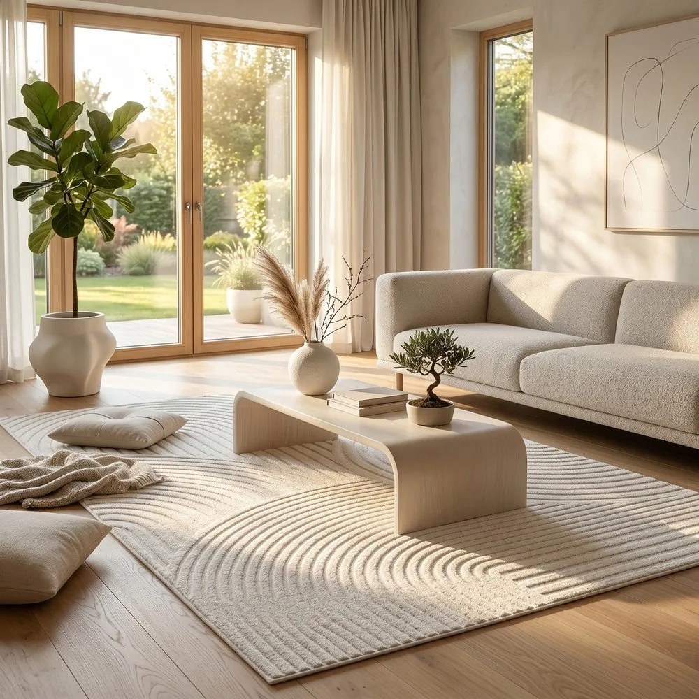 Krémszínű szőnyeg 200x290 cm Whirl – ESTE