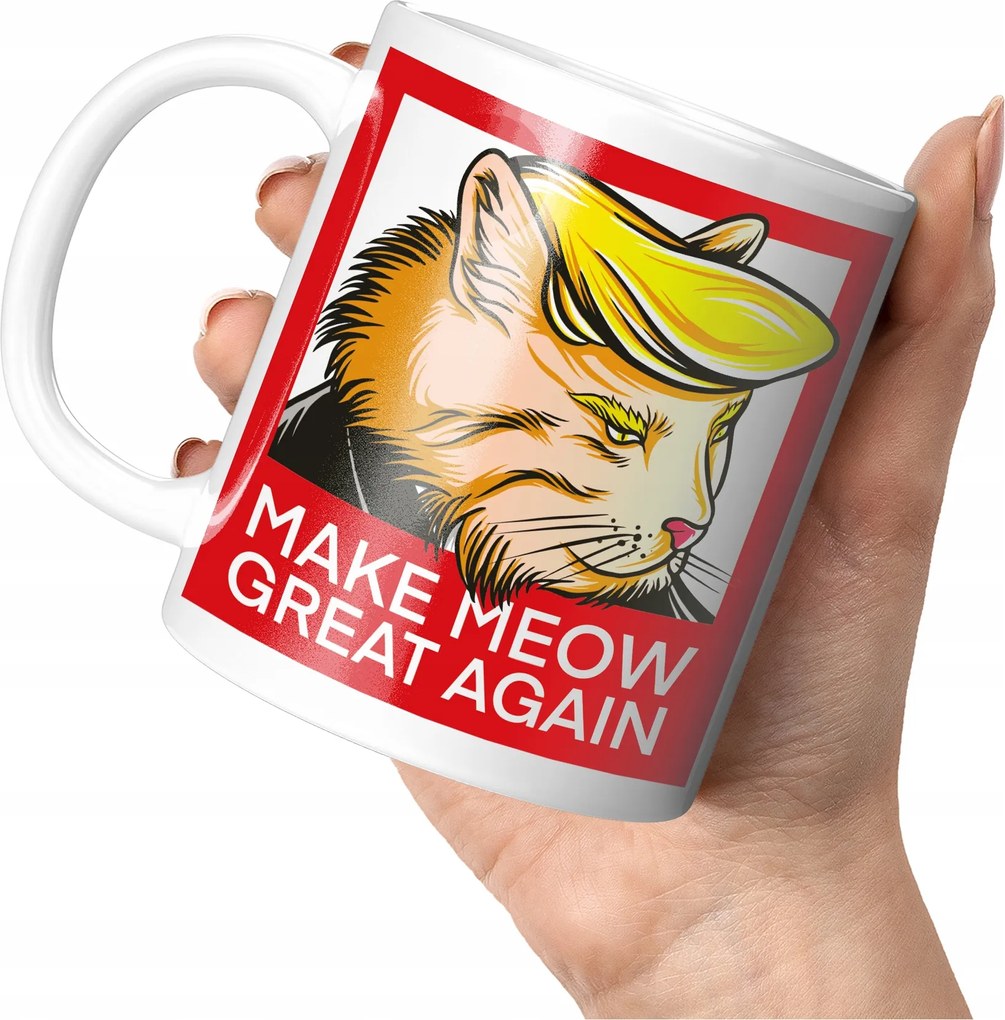Bögre Vicces Nyomtatás Macska Make Meow Great Again Macskák Cica Nyomtatás