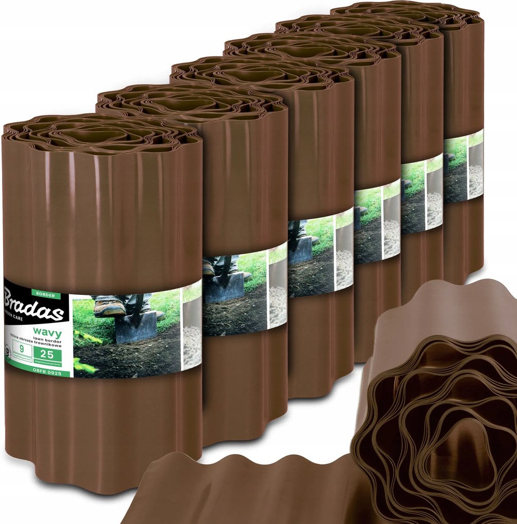 Kerti Gyepszegély 25 cm 54 m Hullámos Műanyag Rugalmas Us-p