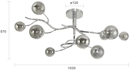 Brilagi - LED Felületre szerelhető csillár MISTEL 9xG9/3W/230V fényezett króm/füstös