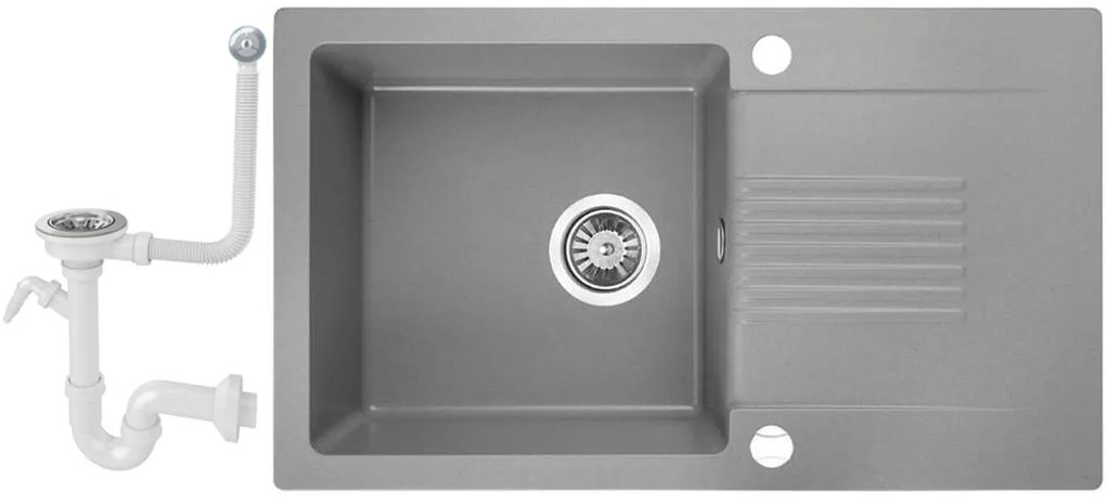 ALINA 2 szürke gránit mosogatótálca