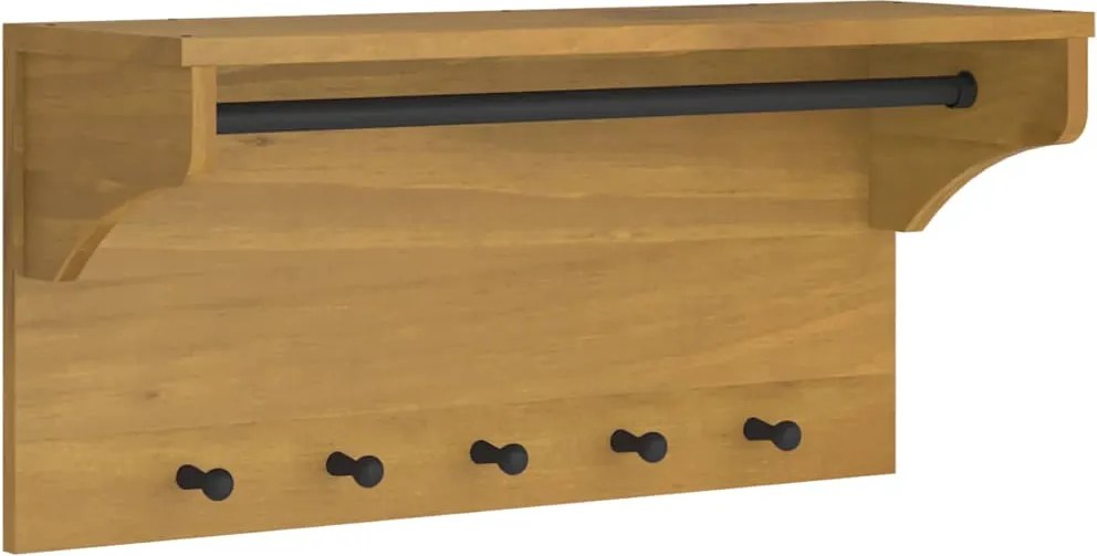 vidaXL SANDNES tömör fenyőfa falra szerelt kabátállvány 87x30x42 cm