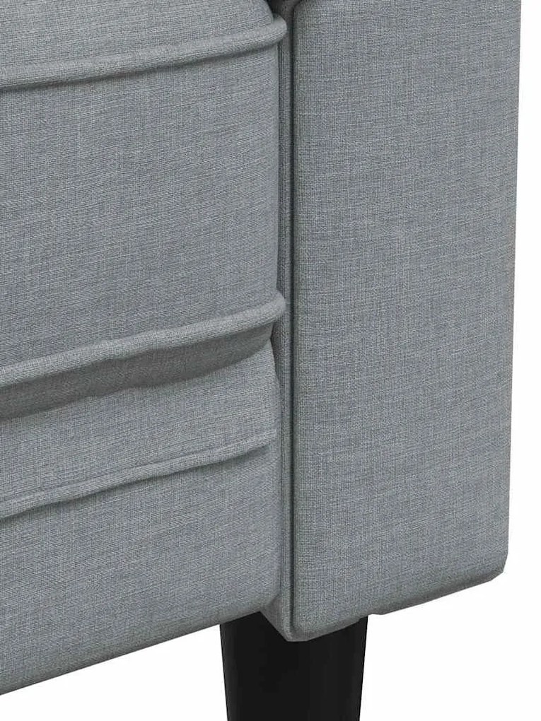 Chesterfield kanapé Világosszürke 182.5 x 74.5 x 74.5 cm szövet
