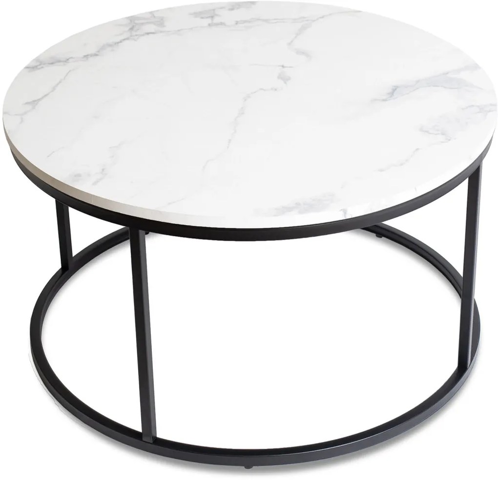 Stolik CONNY MAX Biały márvány/Czarny