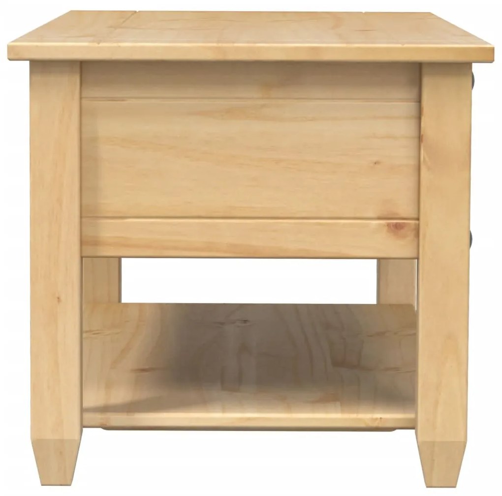 Corona tömör fenyőfa dohányzóasztal fiókokkal 100x48x45 cm