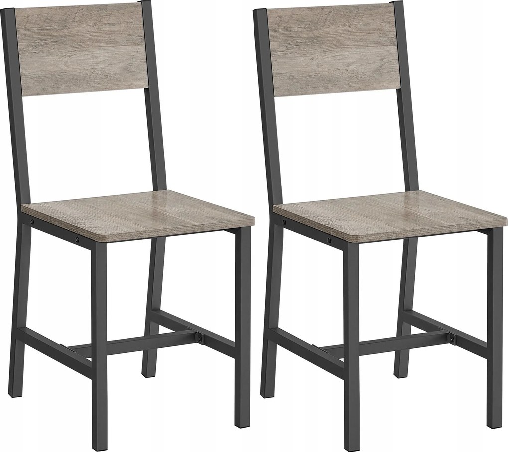 Tömör étkező székek nappali konyha szett 2 db-os szürke