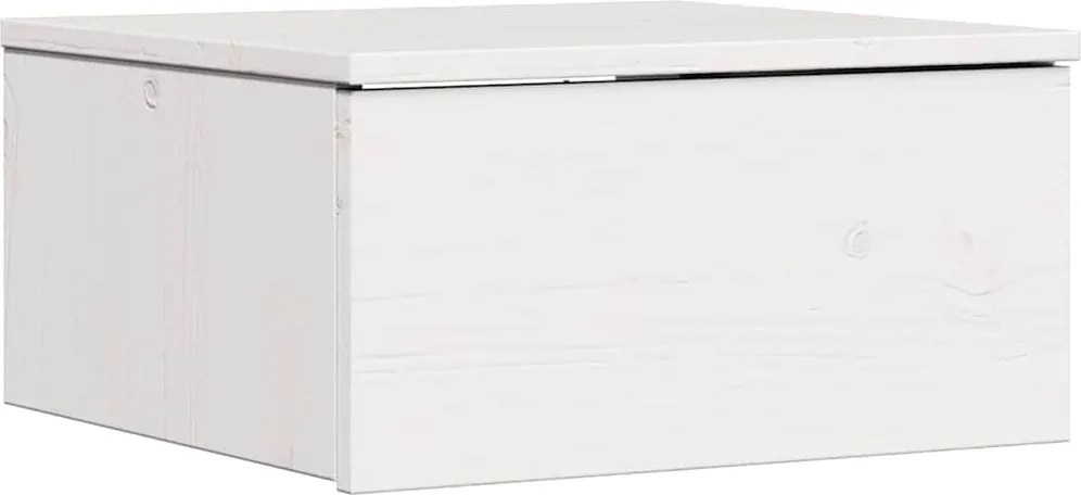 vidaXL Éjjeli asztal fiókkal Fehér 37 x 35 x 18,5 cm Tömör fenyőfa