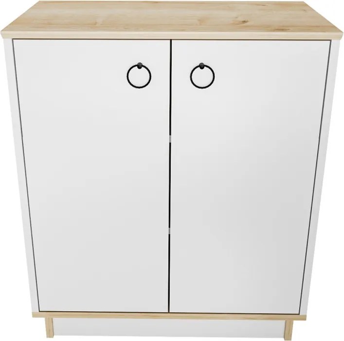 Nüanse komód, fehér-tölgy, 72 cm