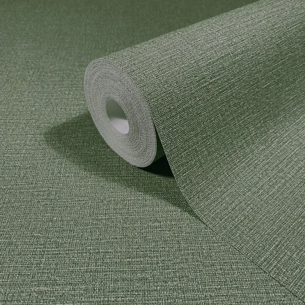 Zöld Szövet Szerkezetű Vinil Tapéta 10,05 M X 106 CM