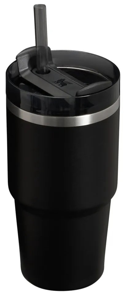 Fekete termosz szívószállal 600 ml Quencher H2.O FlowState – Stanley