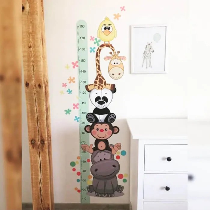 INSPIO Magasságmérő - Boldog állatkák 180cm