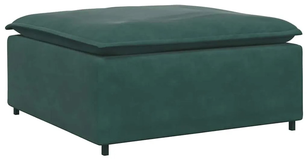 sötétzöld moduláris kanapé lábzsámoly modul 100x100x48 cm