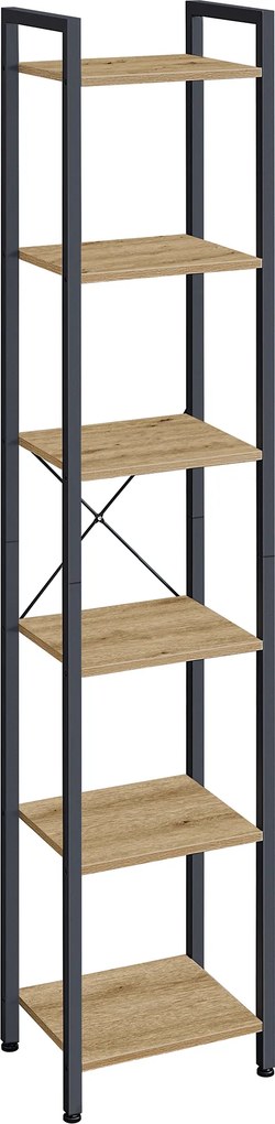Taylor fémpolcos állvány 6 polccal, artisan tölgy