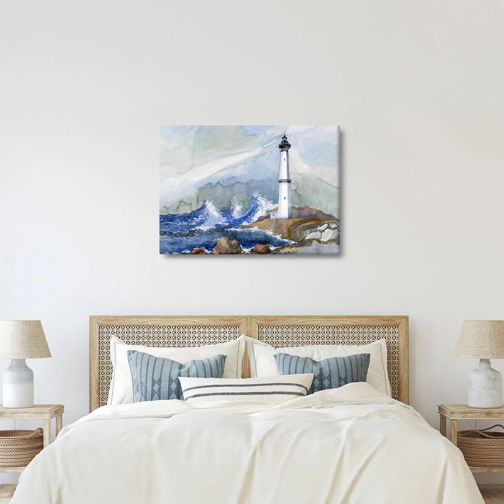 Világítótorony festményének képe (70x50 cm)