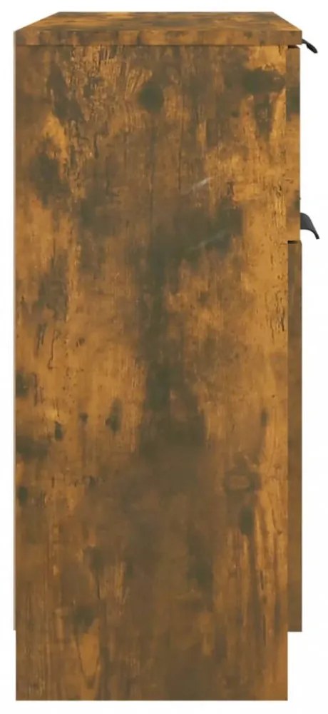 füstös tölgy színű szerelt fa tálalószekrény 60 x 30 x 70 cm
