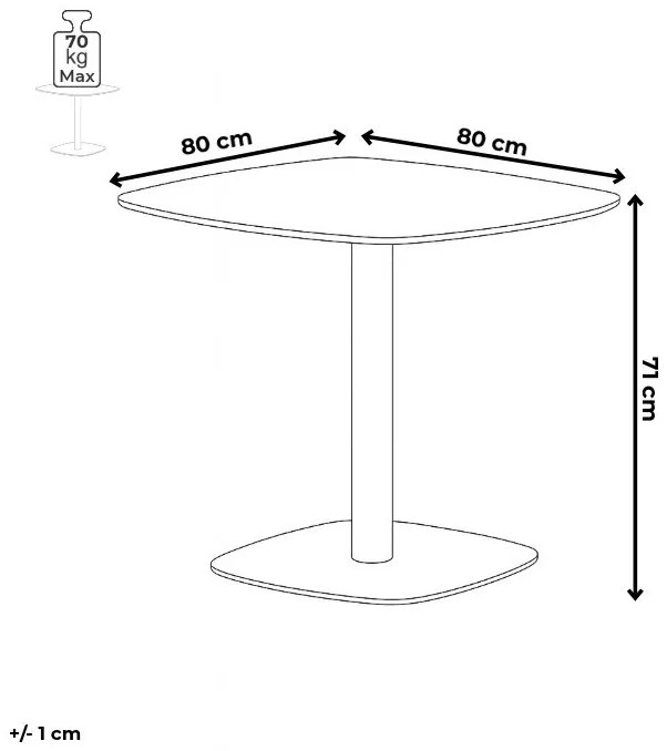 Étkezőasztal 80×80 cm, MDF, Tölgy. DT-X7117 OAK