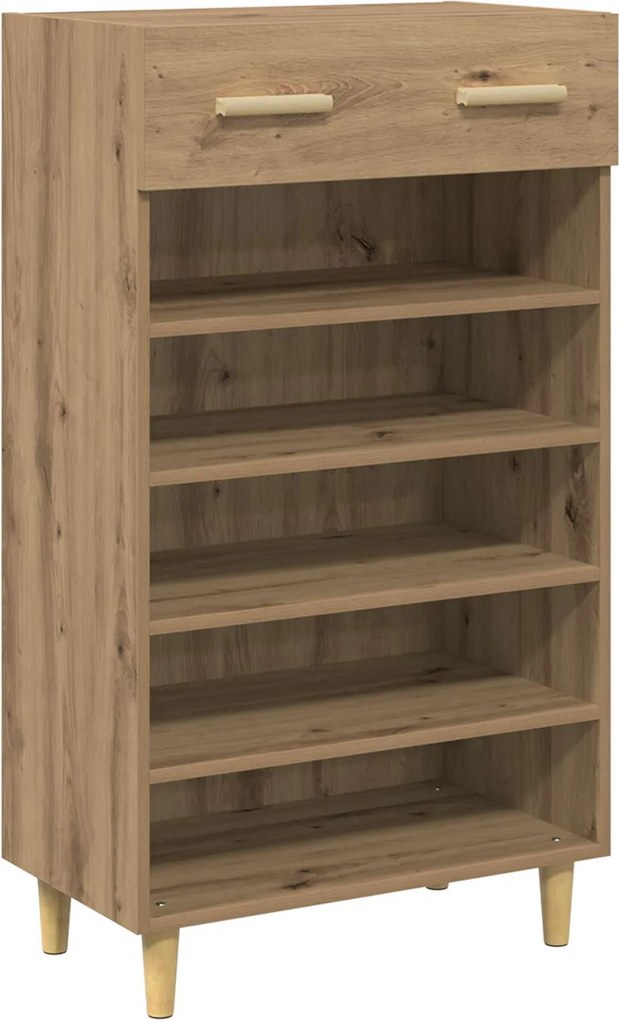 vidaXL Cipőszekrény fiókkal Művészi tölgy 60 x 35 x 105 cm Faanyag