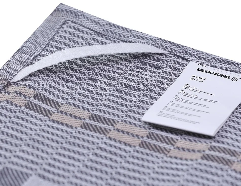 DecoKing Louie konyharuha, bézs, sötét szürke, 50 x 70 cm, 10 db-os készlet