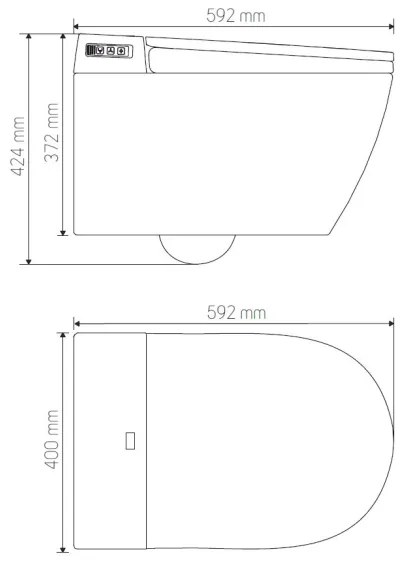 Fali WC bidével TISVILDELEJE 1600W/230V fehér+távirányító