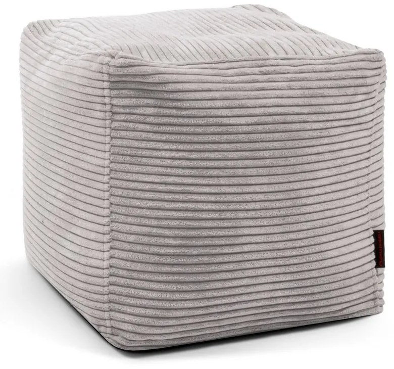 Világosszürke kordbársony babzsákfotel Up! MooG – SLOWDOWN