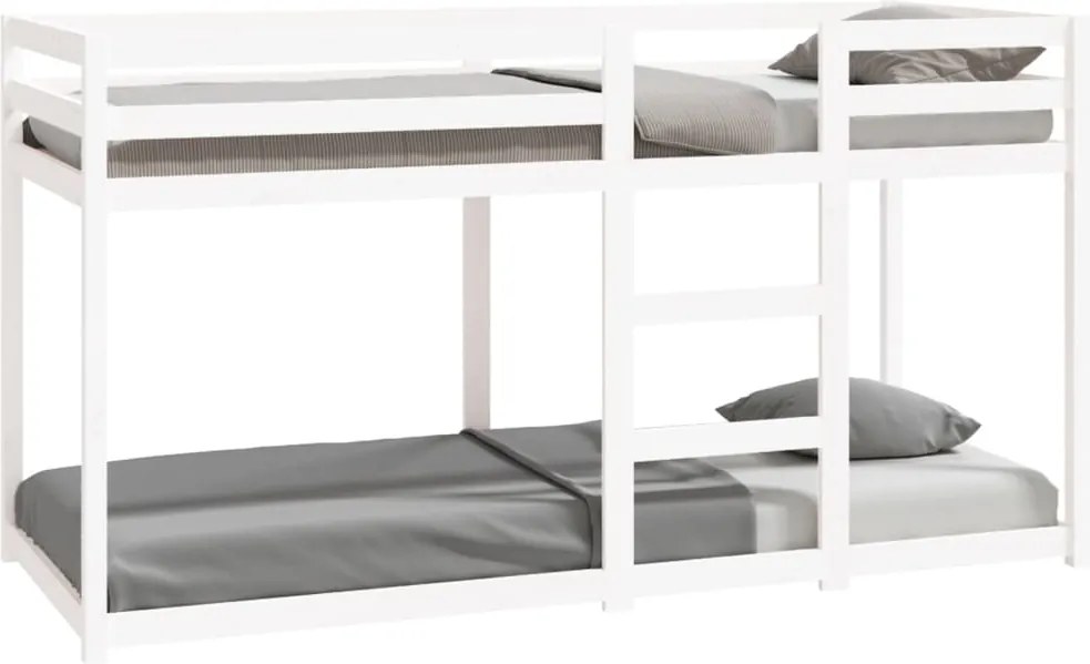 vidaXL fehér tömör fenyőfa emeletes ágy 80 x 200 cm