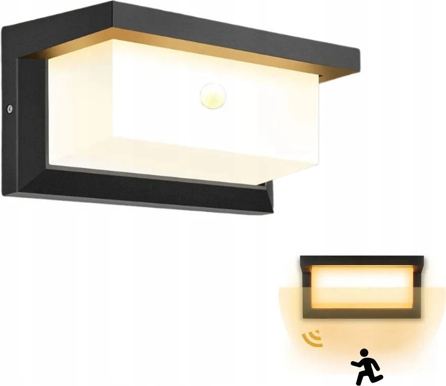 Kültéri fali lámpa Led 18W Mozgásérzékelő homlokzati fali lámpa