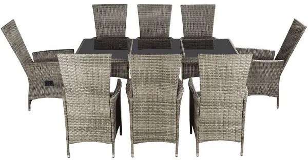 Juskys Rattan szett Rimini Plus - szürke