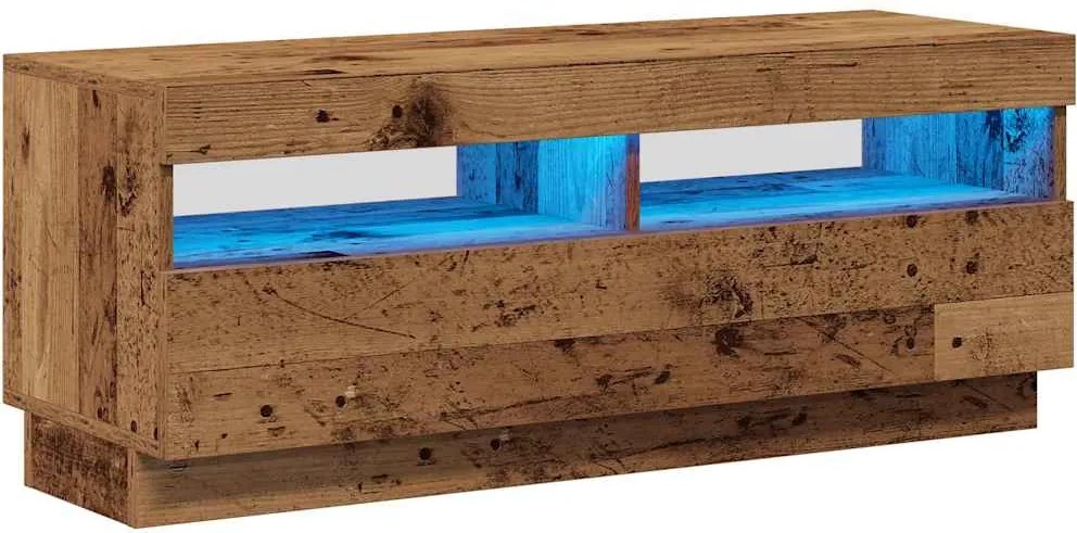 vidaXL antik fa színű szerelt fa TV-szekrény LED-ekkel 100x35x40 cm