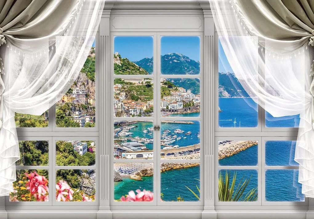 Fotótapéta - Kilátás a türkizkék öböl ablakából (254x184 cm)