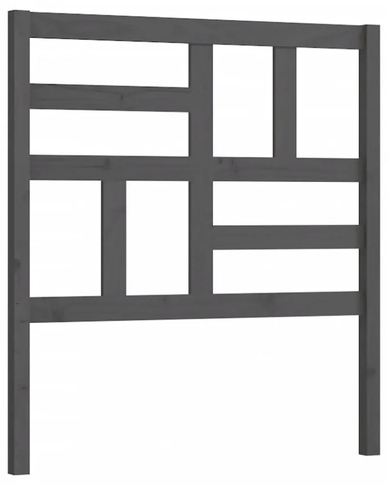 szürke tömör fenyőfa ágyfejtámla 106x4x104 cm