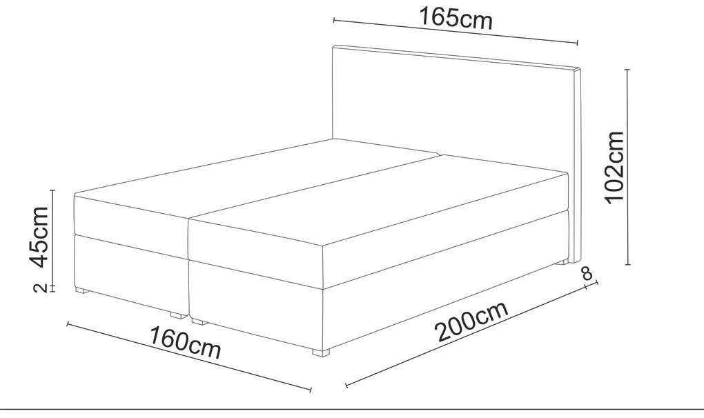Franciaágy  Boxspring 140 cm Fade 4 (bézs) (matraccal és tárolóhellyel). 1046516