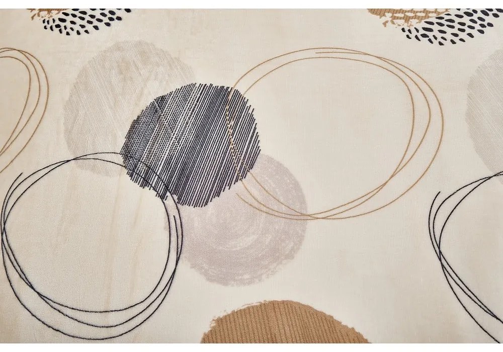 Világosbarna egyszemélyes mikroplüss ágyneműhuzat 140x200 cm Circles – My House