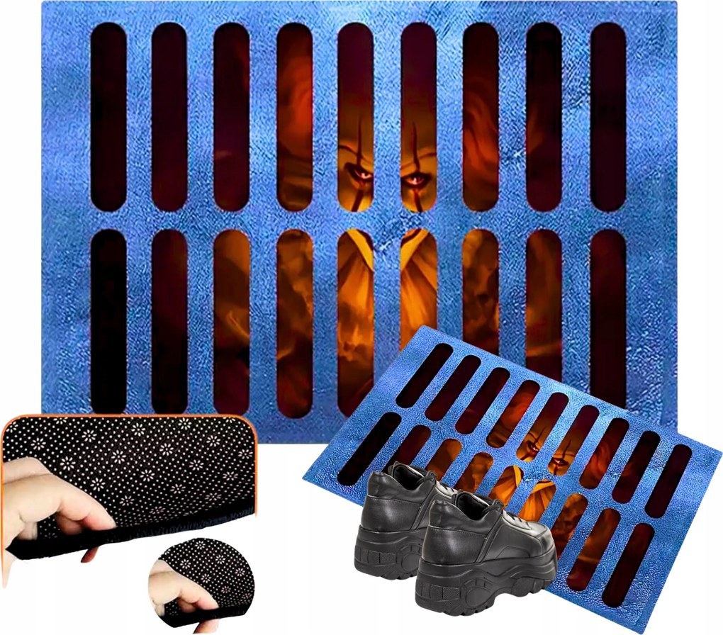 Lábtörlő Halloween Dekoratív Ajtószőnyeg Horror Ördög Bohóc 40x60cm