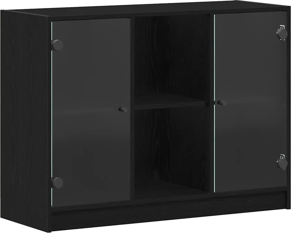 vidaXL Széf Fekete tölgy 100 x 37 x 75.5 cm