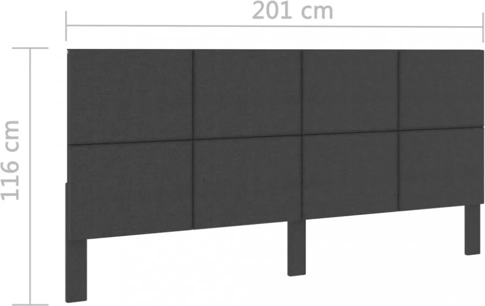 sötétszürke szövet steppelt fejvég 200 x 200 cm