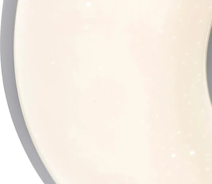 Ezüst színű mennyezeti ventilátor csillag effektussal ,LED-del, fényerőszabályzóval és távirányítóval (60cm)