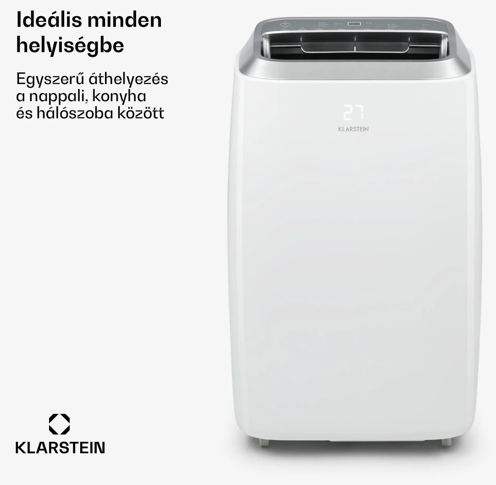 Klarstein Iceblock Smart 12K, mobil klíma, 3 az 1-ben, 12.000 BTU, irányítás alkalmazás által , fehér