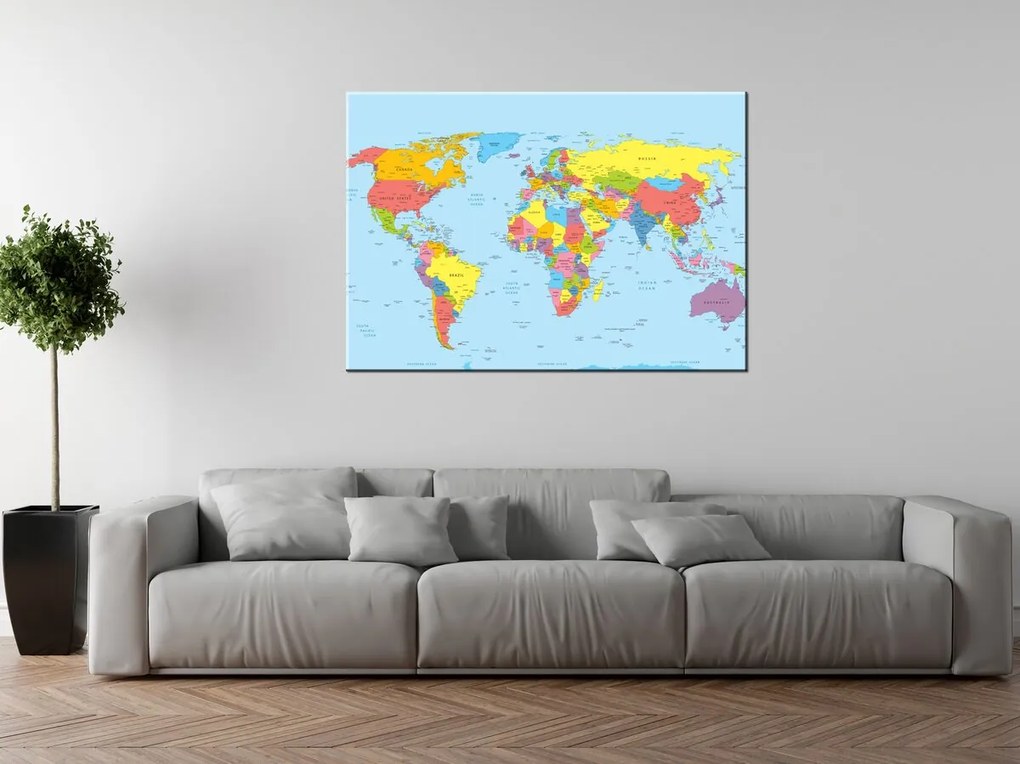 Gario Vászonkép Nagy világtérkép Méret: 60 x 40 cm