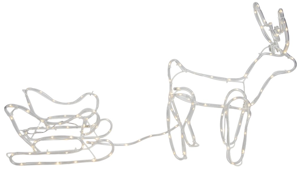 Karácsonyi állólámpa rénszarvas szánnal 116 cm LED-del, időzítővel IP44 - Sori