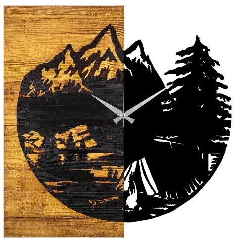 Fali óra 56x58 cm, 1xAA, fa/fém kivitel