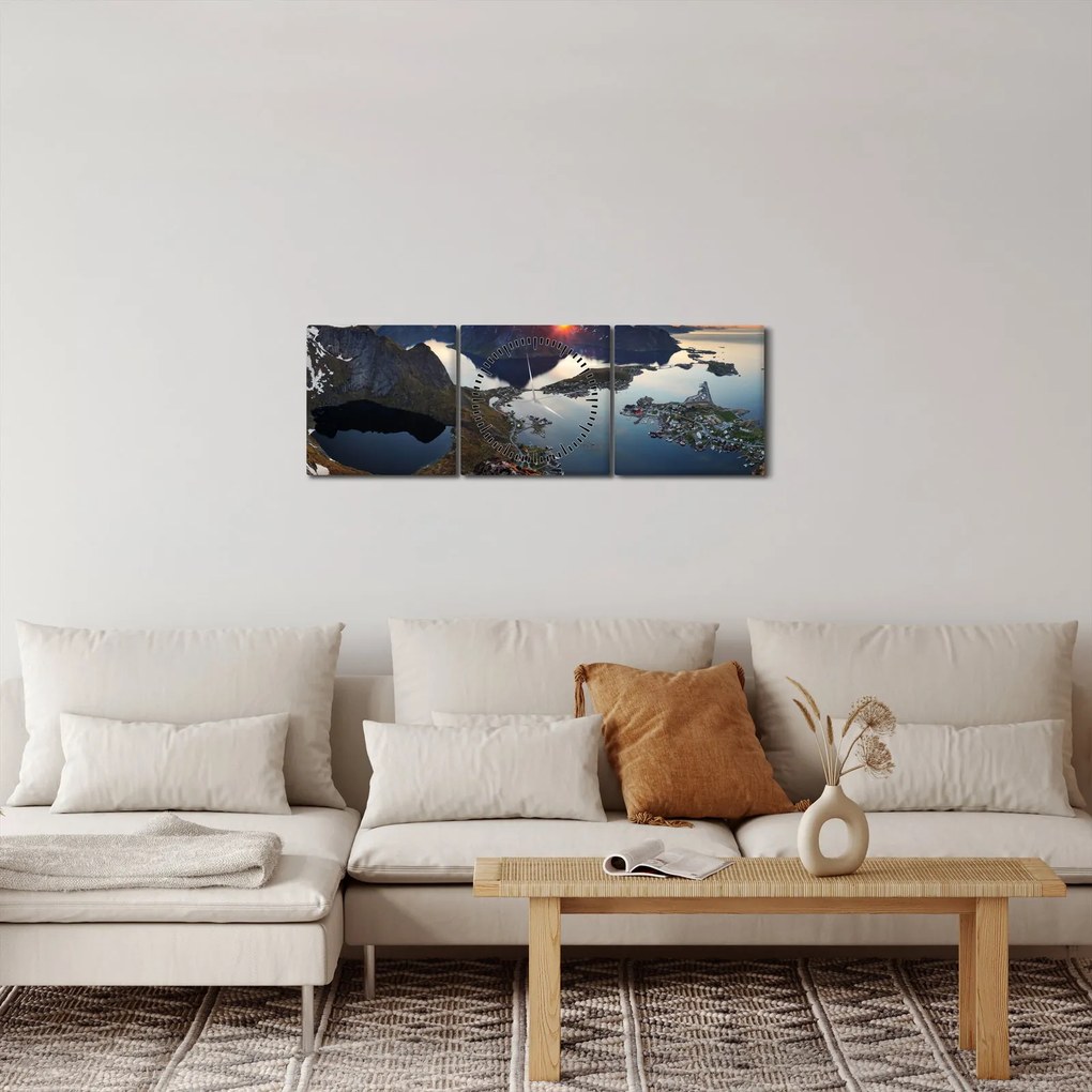 Kép - Táj (órával) (90x30 cm)