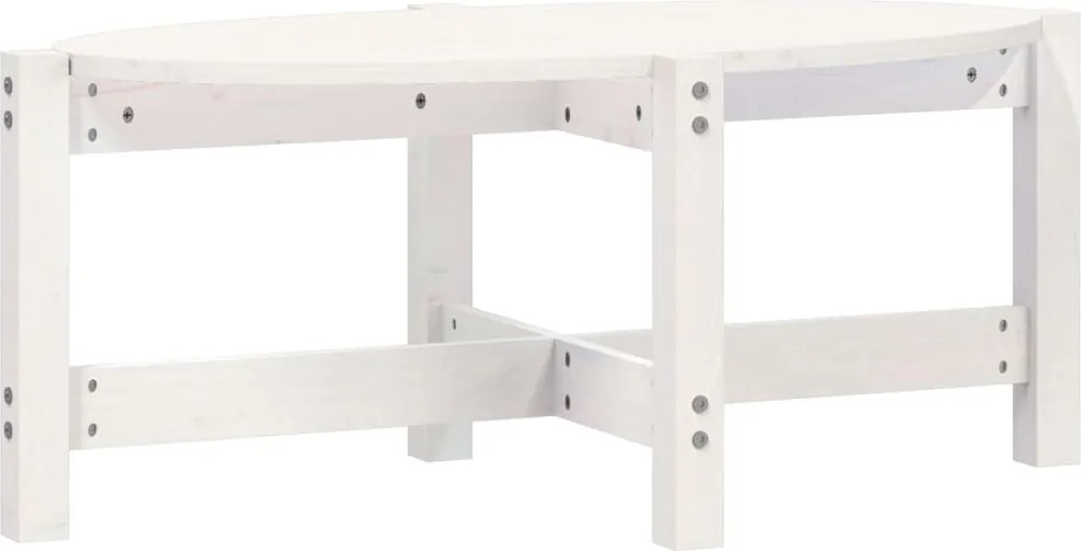 vidaXL fehér tömör fenyőfa dohányzóasztal 87 x 48 x 35 cm