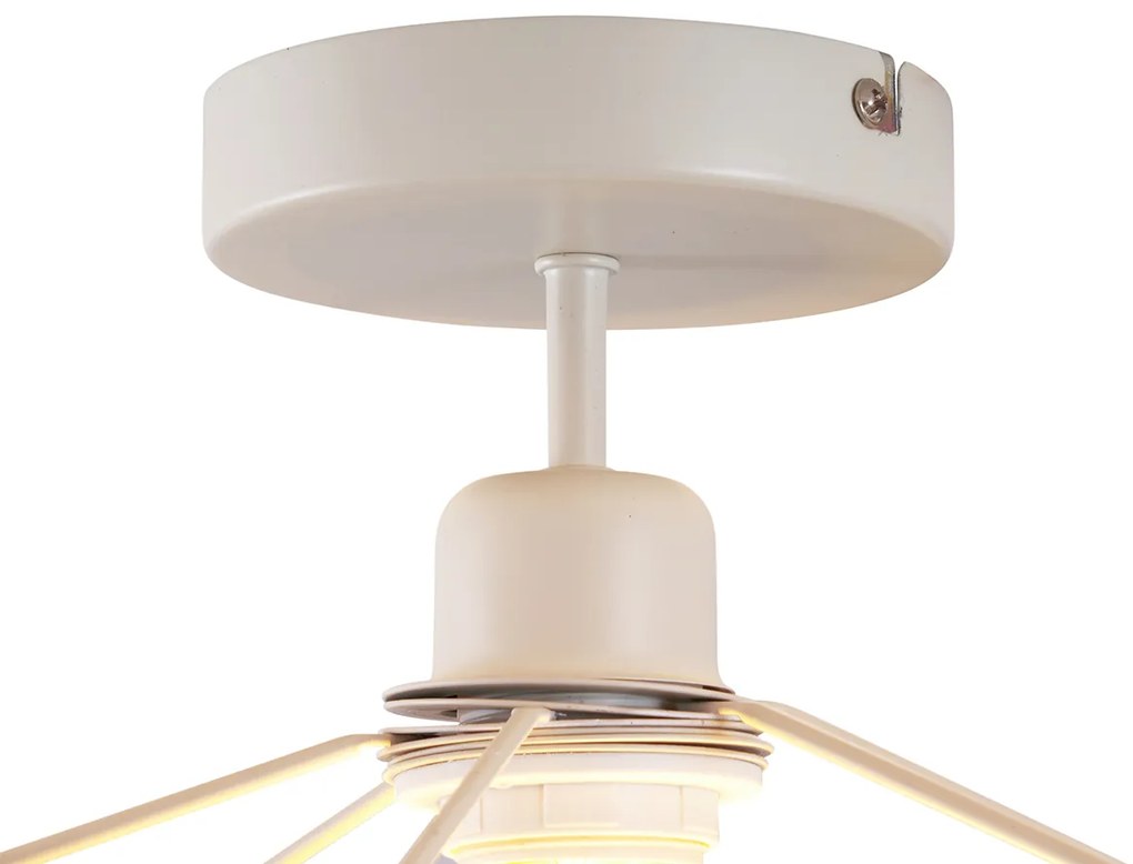 Japandi mennyezeti lámpa krém színű, vászon ernyővel - Aisha